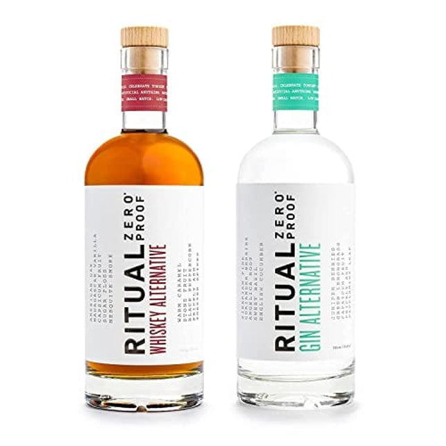 Ritual Zero-Proof Gin & Whiskey Alternatives | Award-Winning Non-Alcoholic Spirits | 25.4 Fl Oz (750ml) Each | Low & No Calories | Keto, Paleo & Low Carb Diet Friendly | Alcohol Free Cocktails