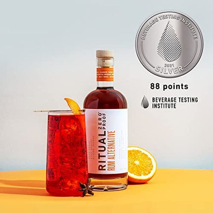 RITUAL ZERO PROOF Rum Alternative | Award-Winning Non-Alcoholic Spirit | 25.4 Fl Oz (750ml) | Only 5 Calories | Sustainably Made in USA | Make Alcohol Free Cocktails