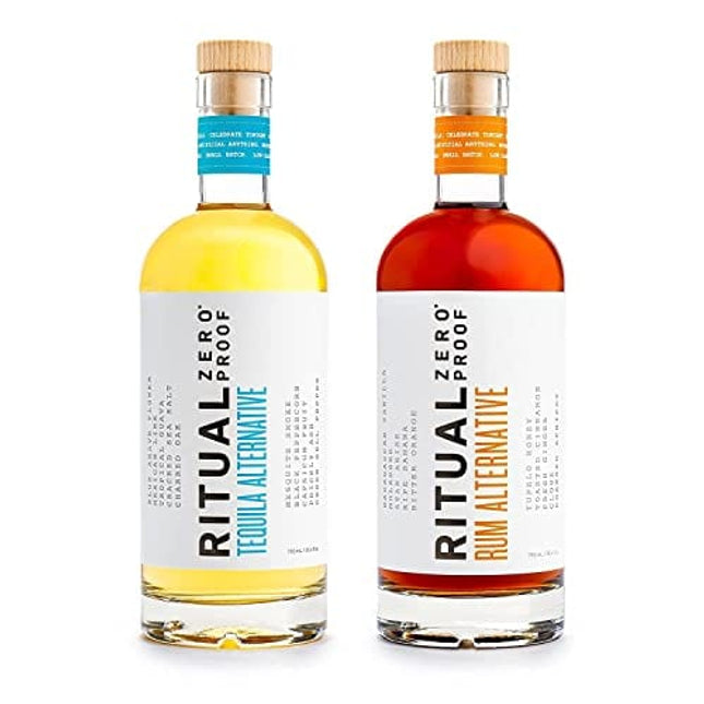 Ritual Zero-Proof Tequila & Rum Alternatives | Award-Winning Non-Alcoholic Spirits | 25.4 Fl Oz (750ml) Each | Low & No Calories | Keto, Paleo & Low Carb Diet Friendly | Alcohol Free Cocktails