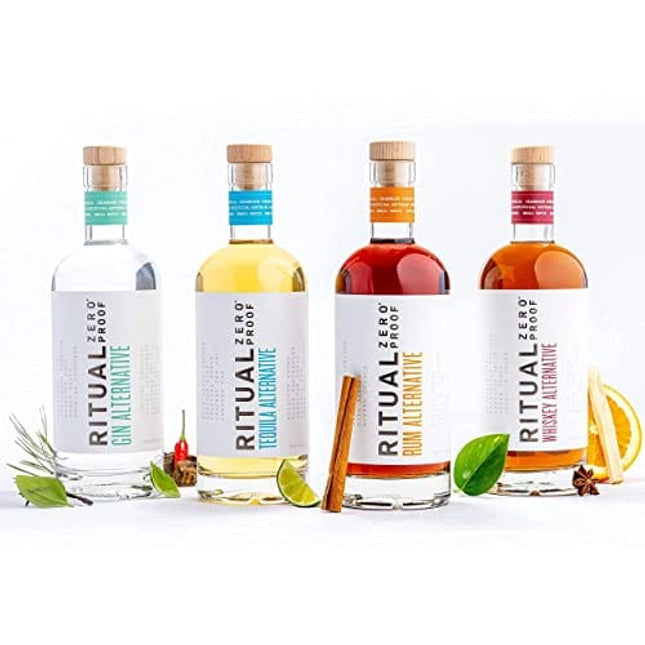 RITUAL ZERO PROOF Tequila, Whiskey, Gin & Rum Alternatives | Award-Winning Non-Alcoholic Spirits | 25.4 Fl Oz (750ml) Each | Low & No Calorie | Keto, Paleo & Low Carb Diet Friendly | Alcohol Free