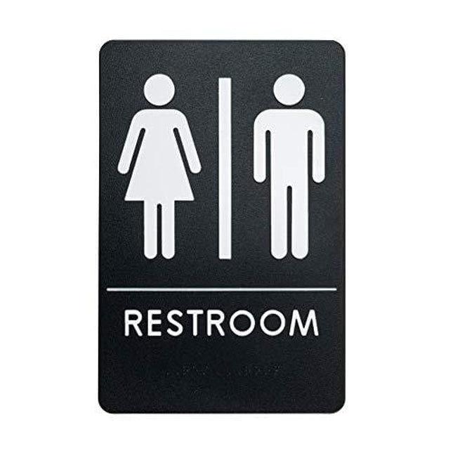 Rock Ridge Unisex Restroom Sign ADA-Compliant Bathroom Door Sign for Offices, Businesses, and Restaurants, Made in USA