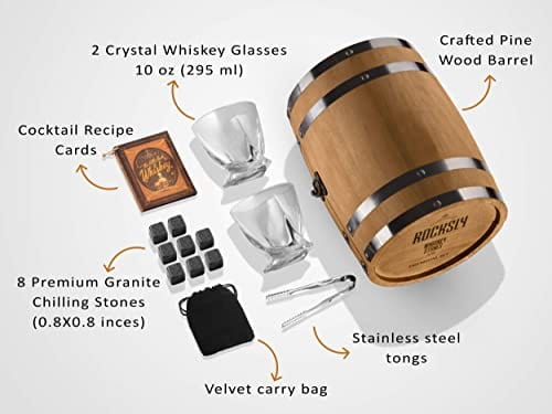Mixology & Craft Whisky Stones - Set regalo da uomo, bicchieri da Mixology & Craft Whisky Stones - Set regalo da uomo, bicchieri da