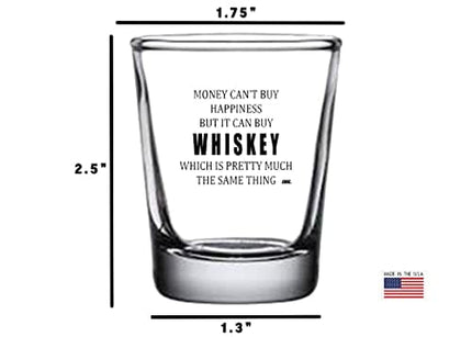 Funny Shot Glass Money Happiness Whiskey Gag Gift