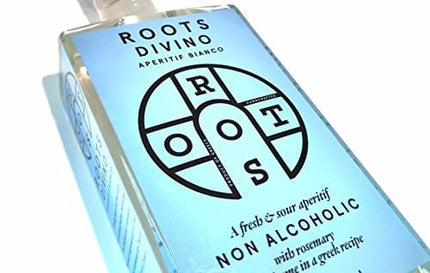 Roots Divino Bianco Non Alcoholic Vermouth | The only wine-based zero proof aperitif | Handcrafted with greek lemons and thyme | Low Cal | Made in Greece | 23.7fl oz (700ml)