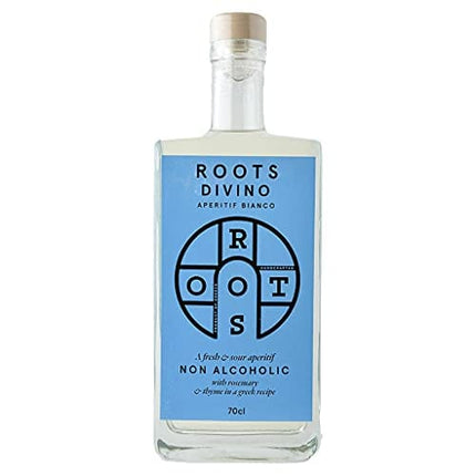 Roots Divino Bianco Non Alcoholic Vermouth | The only wine-based zero proof aperitif | Handcrafted with greek lemons and thyme | Low Cal | Made in Greece | 23.7fl oz (700ml)