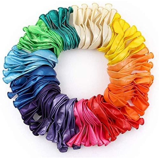 Advanced Mixology 120 Assorted Color Balloons 12 Inches 12 Kinds of Rainbow Party Latex Balloons, Latex Balloons for Party Decoration, Birthday Party Supplies or Arch Decoration