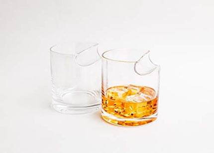 Set of 2 Whiskey Glasses with Top Mounted Cigar Rest; Includes Cigar Cutter and eBook