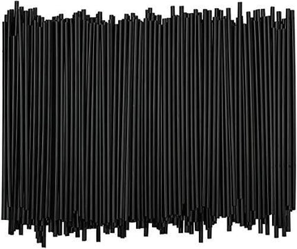 Disposable Plastic Coffee Stirrer Straw - 5 Inch Sip Stir Stick (Black, 2,000)