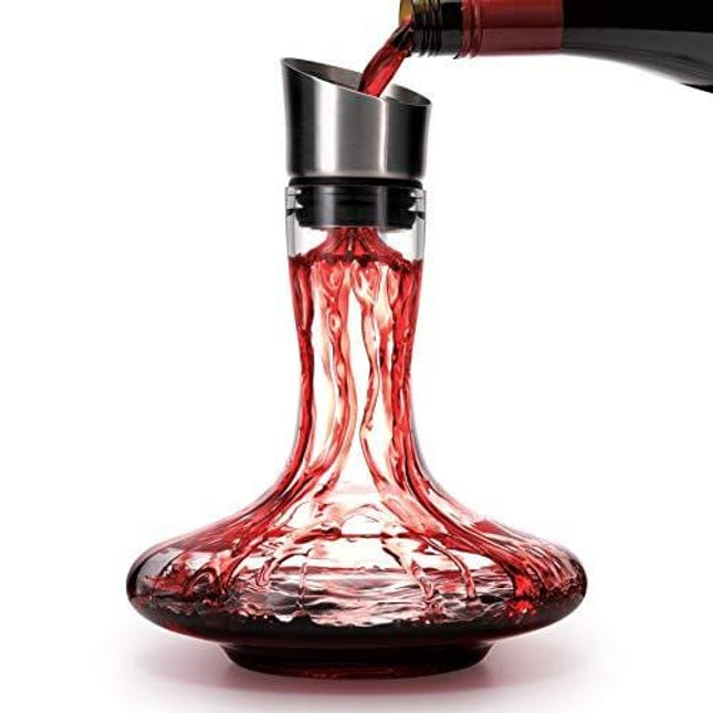 Wine Decanter Built-in Aerator Pourer, Wine Carafe Red Wine Decanter,100% Lead-free Crystal Glass, Wine Hand-held Aerator, Wine Gift, Wine Accessories