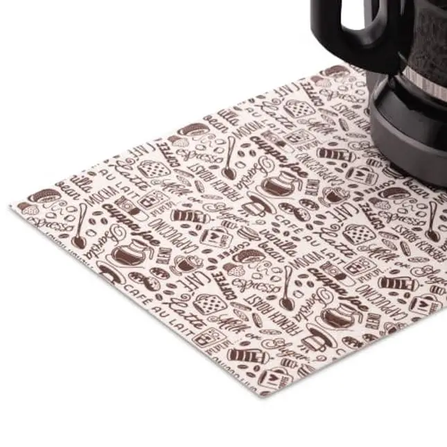 S&T INC. Coffee Mat, Absorbent Coffee Bar Mat for Coffee Maker and Espresso Machine, Coffee Maker Mat for Countertops, Typography Print, 12 in. x 18 in., 1 Pack