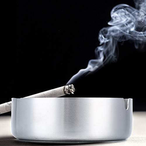 Cigarette stick on silver round ashtray photo – Free Tobacco Image