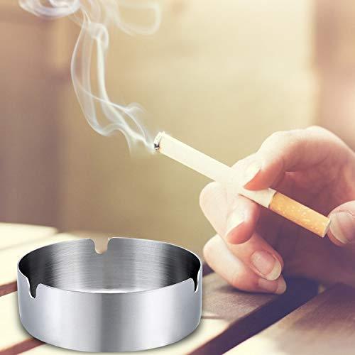 Pack of 3 Cigar Ashtray Tabletop Round Stainless Steel Ash Tray Suitab –  Advanced Mixology