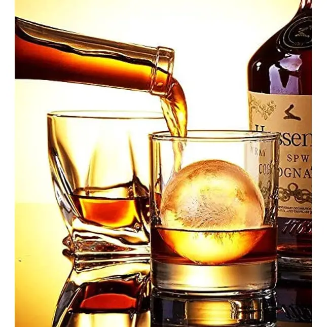 Samuelworld Large Sphere Ice Tray Mold Whiskey Big Ice Maker 2.5 Inch Ice Ball for Cocktail and Scotch