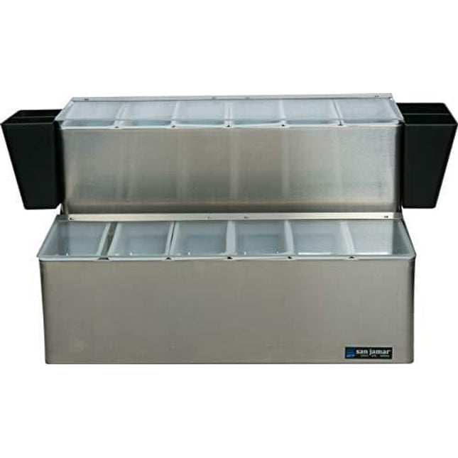 San Jamar B6766L EZ-Chill Stainless Steel Ultimate Garnish Center, 20-7/8" Width x 12-3/4" Height x 12" Depth