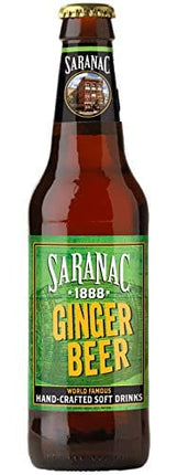 Saranac - Ginger Beer - World Famous Hand-Crafted Soft Drinks - 12 oz (6 Glass Bottles)