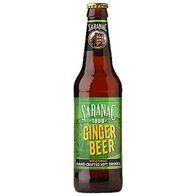 Saranac World Famous Hand-Crafted Ginger Beer Soda Soft Drink, 12 fl oz (24 Glass Bottles)
