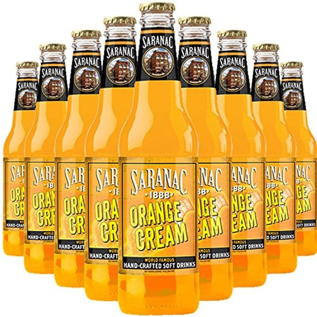 Saranac World Famous Hand-Crafted Orange Cream Soda Soft Drink, 12 oz Glass Bottles (24 Pack)