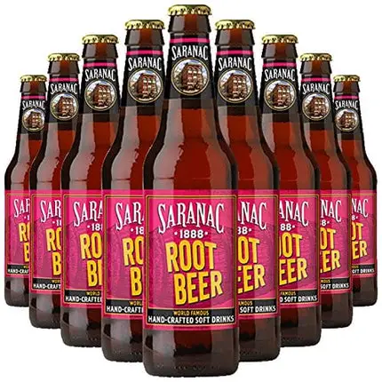 Saranac World Famous Hand-Crafted Root Beer, 12 fl oz (24 Glass Bottles)