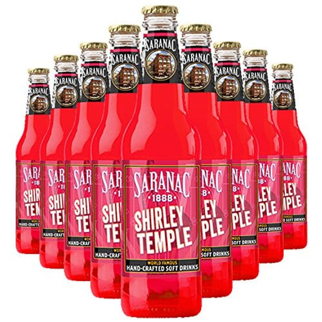 Saranac World Famous Hand-Crafted Shirley Temple Soda Soft Drink, 12 fl oz (24 Glass Bottles)