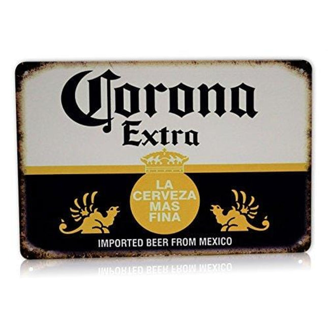 Corona Beer Man Cave Decor Metal Bar Sign | La Cerveza Alcohol Cervezas Extra | Party Home Bar Decor | Retro Vintage Bar Signs Size: 8x12 Inches