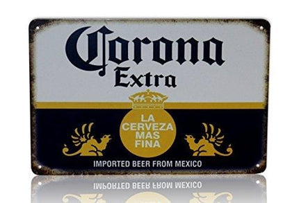 Corona Beer Man Cave Decor Metal Bar Sign | La Cerveza Alcohol Cervezas Extra | Party Home Bar Decor | Retro Vintage Bar Signs Size: 8x12 Inches
