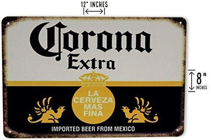 Corona Beer Man Cave Decor Metal Bar Sign | La Cerveza Alcohol Cervezas Extra | Party Home Bar Decor | Retro Vintage Bar Signs Size: 8x12 Inches