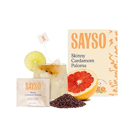 SAYSO Cocktail Tea Bags - Skinny Paloma Cocktail Instant Cocktail Mixers or Mocktail Mixers - No Hot Water Needed - Professionally Crafted with All Natural Ingredients - Low Calorie, Low Sugar