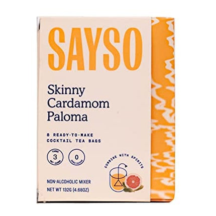 SAYSO Cocktail Tea Bags - Skinny Paloma Cocktail Instant Cocktail Mixers or Mocktail Mixers - No Hot Water Needed - Professionally Crafted with All Natural Ingredients - Low Calorie, Low Sugar