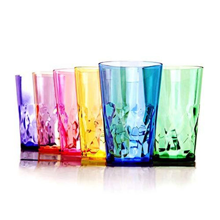 SCANDINOVIA - 19 oz Unbreakable Premium Drinking Glasses - Set of 6 - Tritan Plastic Tumbler Cups - Perfect for Gifts - BPA Free - Dishwasher Safe - Stackable