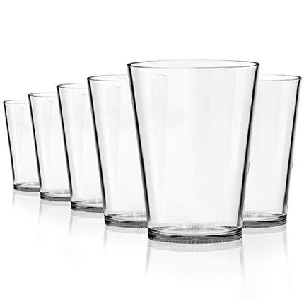 SCANDINOVIA - 26 oz Unbreakable Premium Classic Drinking Glasses Tumbler - Set of 6 - Tritan Plastic Cups - BPA Free - Dishwasher Safe