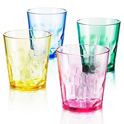 SCANDINOVIA - 8 oz Unbreakable Premium Juice Glasses - Set of 4 - Tritan Plastic Tumbler Cups - Perfect for Gifts - BPA Free - Dishwasher Safe - Stackable