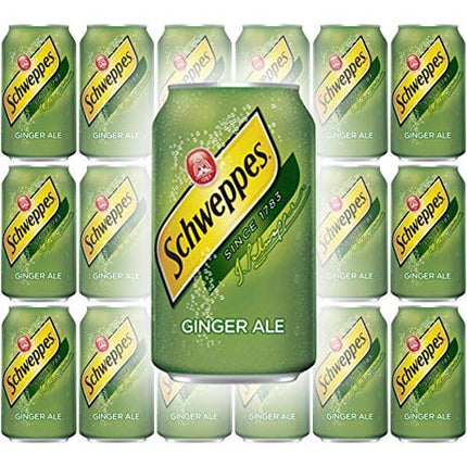 Schweppes Ginger Ale Soda, 12 Fl Oz Can (Pack of 18, Total of 216 Oz)