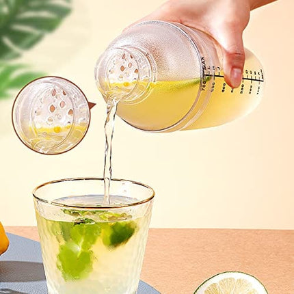 Set of 4pcs Plastic Cocktail Shaker ,700cc/24 oz Drink Mixer with Scales for Bar Party Home Use Wine Shaker Bar Mixing Tool
