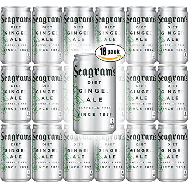 Seagram's Diet Ginger Ale, 7.5 Fl Oz Mini Can (Pack of 18, Total of 135 Oz)