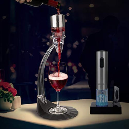 Secura Wine Aerator, Wine Decanter Wine Airarator Pourer Spout 6 Speeds of Aeration Deluxe with Stander