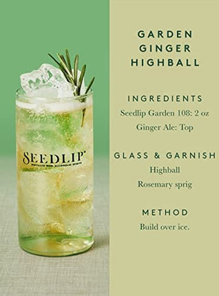Seedlip Garden 108 - Non-alcoholic Spirit | Calorie Free, Sugar Free | Non-alcoholic Cocktails | 23.7fl oz (700ml)