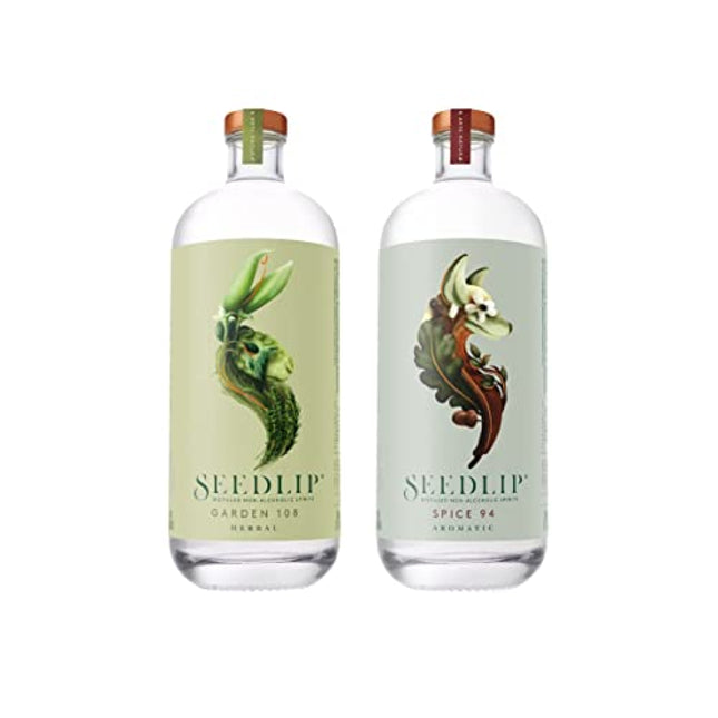 Seedlip Garden 108 & Spice 94 Bundle - Non-alcoholic Spirits | Herbal & Aromatic | Calorie Free, Sugar Free | Non-alcoholic Cocktails | 23.7fl oz (700ml) Each