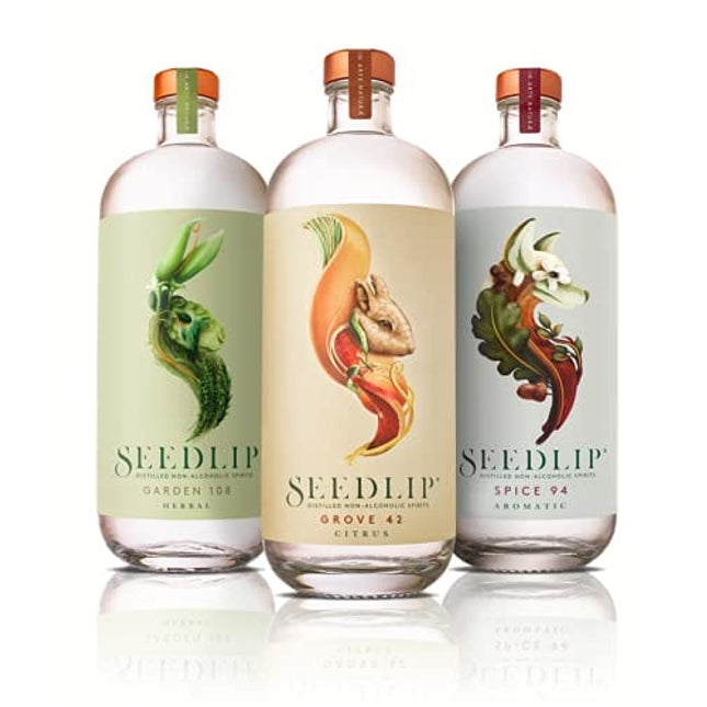 Seedlip - Non-Alcoholic Spirits Trio Bundle | Grove 42, Garden 108 and Spice 94 | Calorie Free, Sugar Free | Spirit Alternative | Alcohol Free Cocktails | 23.7 fl oz (Pack of 3, 700ml)