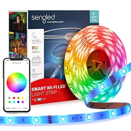 Sengled Smart LED Strip Lights, 9.84ft Wi-Fi LED Lights Work with Alexa, Google Home, RGB, Music Sync, Waterproof, Grouping, Adjustable Length, 25,000 Hours Life, Multi-Mode Support for Game, Movie