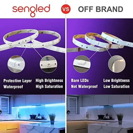 Sengled Smart LED Strip Lights, 9.84ft Wi-Fi LED Lights Work with Alexa, Google Home, RGB, Music Sync, Waterproof, Grouping, Adjustable Length, 25,000 Hours Life, Multi-Mode Support for Game, Movie