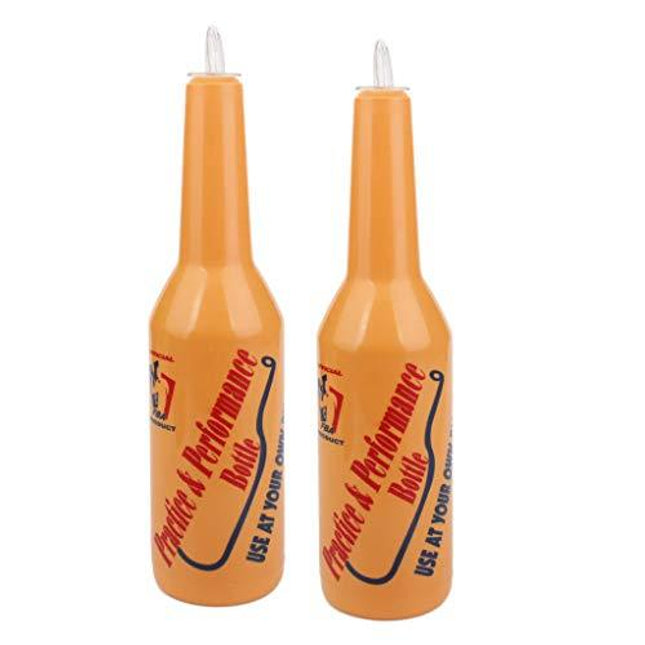 (2 Pack) Flair Bartender Practice & Performance Bottle, 3 inch x 11-1/5 inch - Orange