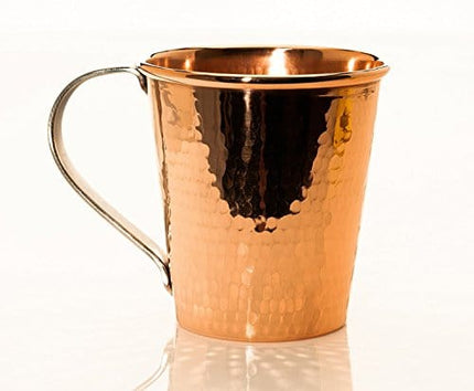 Sertodo Copper Moscow Mule Mugs, Set of 4, 18 oz Capacity, Stainless Steel Handles, Pure Copper, Heavy Gauge, Hand Hammered
