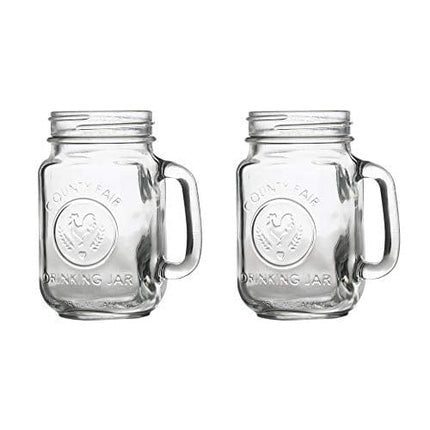 County Fair Mason Jar Drinking Glasses with Handles - Set of 2