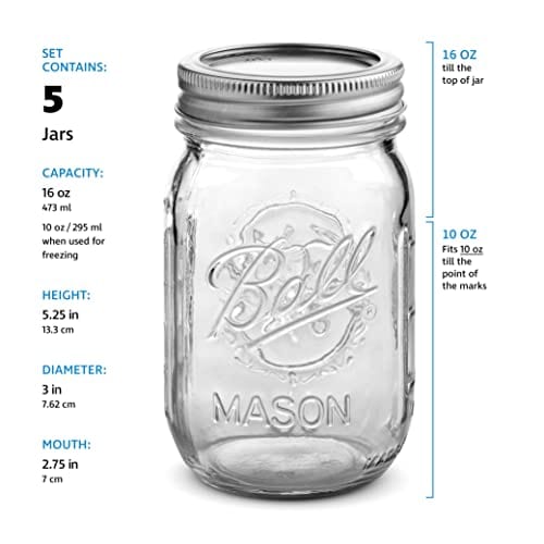 Ball Regular Mouth Pint 16-oz Mason Jars with Lid and Band (1-Pack)