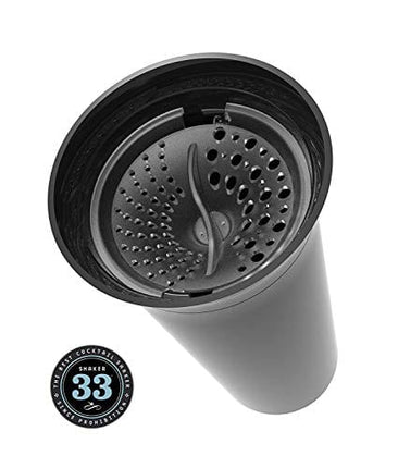 Shaker33 | Plastic Elite Cocktail Shaker Set | 24 OZ | Black | Dishwasher Safe, Shatterproof, Leakproof, & Lightweight | Bartending | Lid Locking | Unique Mother's Day Gift