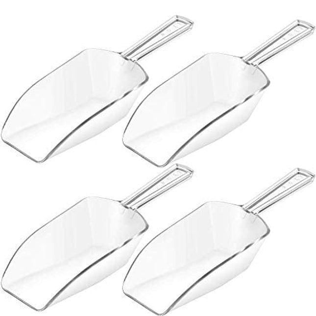 4 Pieces Multi-purpose Kitchen Scoops Ice Scoop Bath Scoops, Food Candy Sugar Scoop for Kitchen Bar Party Wedding (7.5 Inch Long)