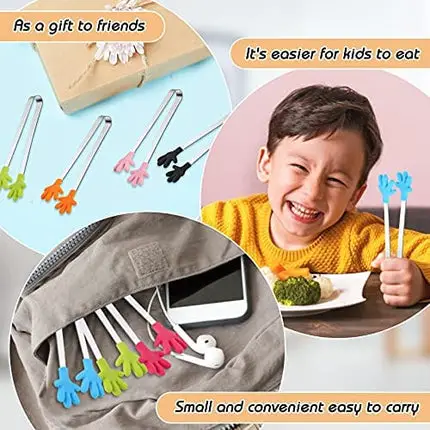 Shindel Silicone Mini Tongs, 8PCS Kids Tongs Cooking Tongs, Kitchen Gadgets