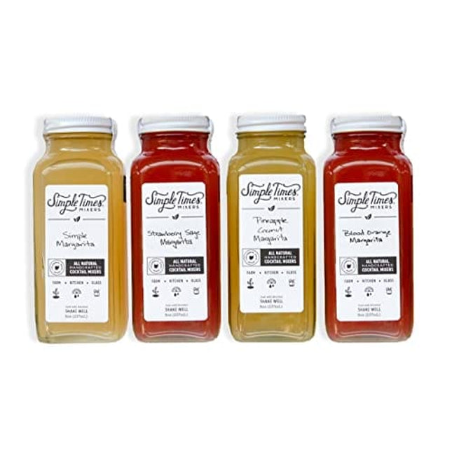 Simple Times Mixers: Real Ingredient Cocktail Mixers│Margarita 4-Pack (4x 8oz)│Just Add Alcohol