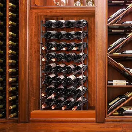 Simple Trending 4-Tier Stackable Wine Rack, Standing Bottles Holder Organizer, Wine Storage Shelf, Towel Rack for Kitchen Pantry Cabinet, Hold 16 Bottles, Bronze