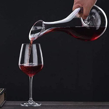 USBOQO HBS 1.2 Liters Lead-Free Premium Crystal Glass Red Wine Decanter, Clear